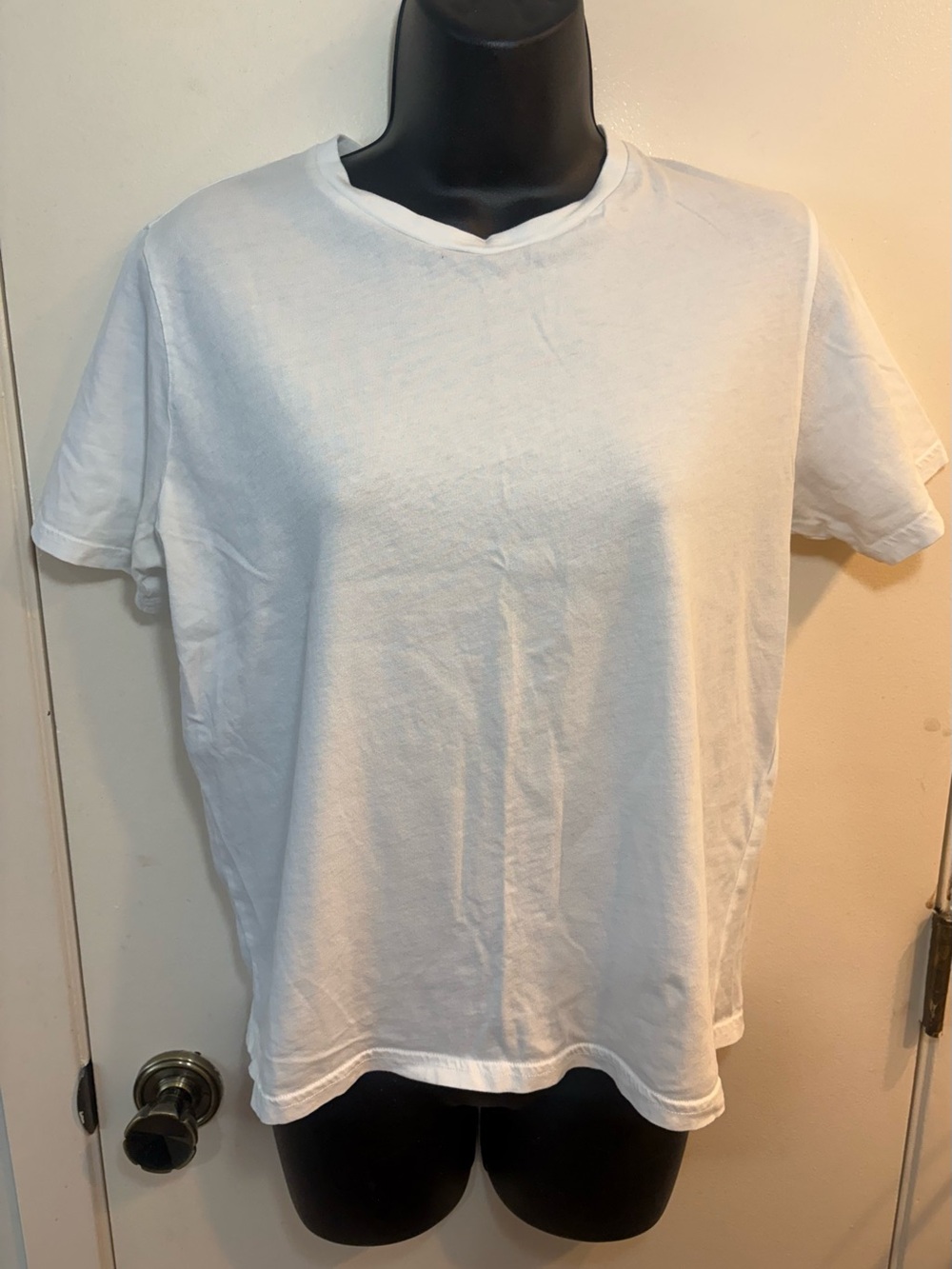 Sézane Shirt Womens Small White Crew Neck Short Sleeve 100% Cotton Tee Basic